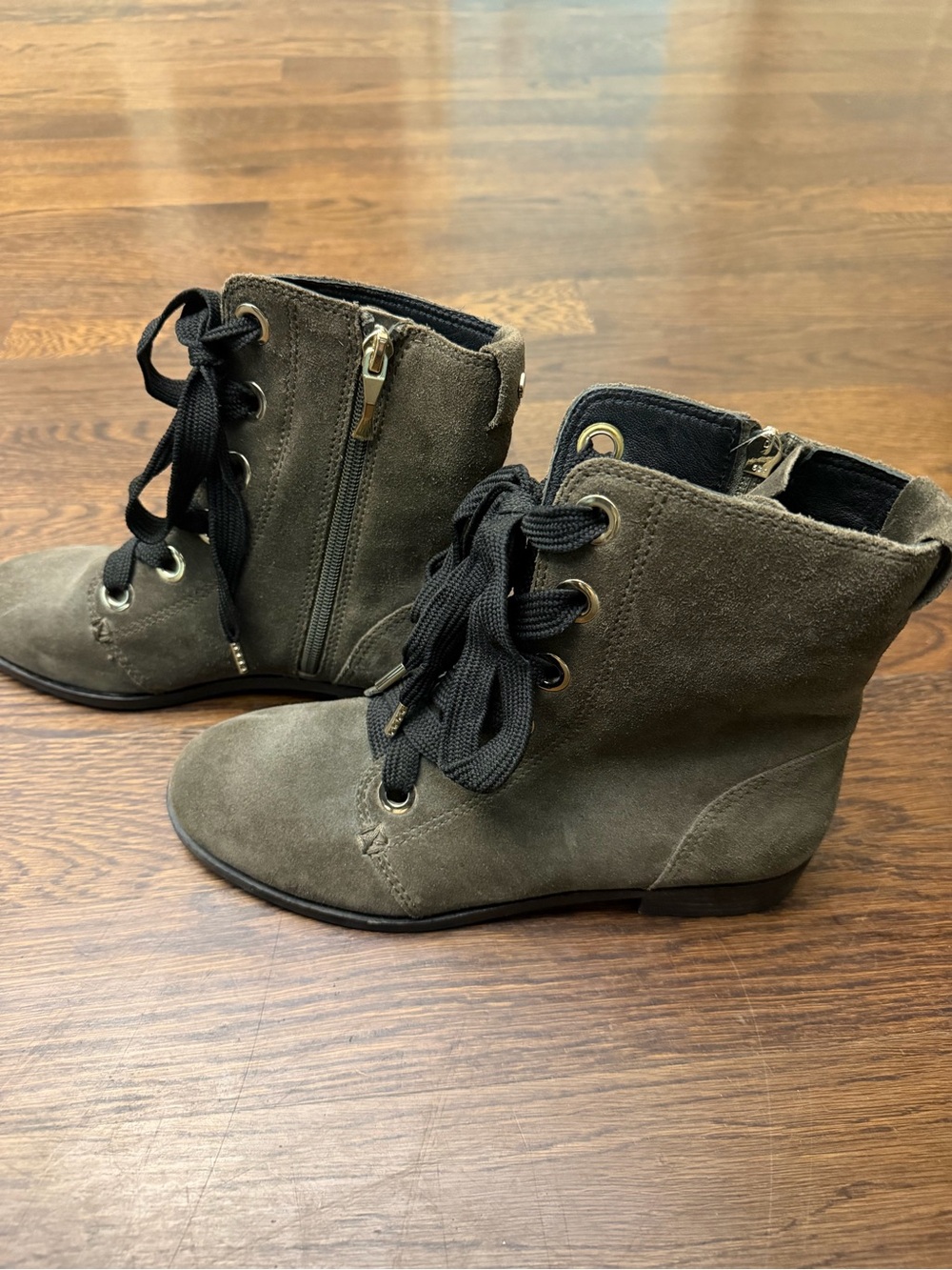 New Kate Spade Raquel Olive Green Suede Booties Boots Size 7.5M